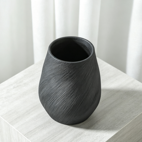 8" Black Modern Ceramic Minimalist Vase